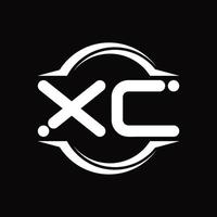 xc-Logo-Monogramm mit Kreis abgerundeter Scheibenform-Designvorlage vektor