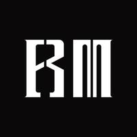 rm-Logo-Monogramm mit Designvorlage für mittlere Scheiben vektor