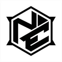 ne Logo-Monogramm-Designvorlage vektor