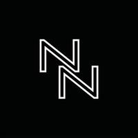 nn-Logo-Monogramm mit Linienstil-Designvorlage vektor