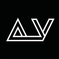 av-logo-monogramm mit negativem raum im linienstil vektor