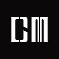 cm-Logo-Monogramm mit Designvorlage für mittlere Scheiben vektor