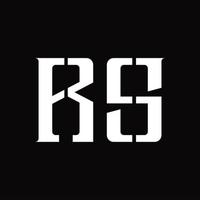 rs-Logo-Monogramm mit mittlerer Slice-Design-Vorlage vektor