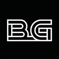 bg-Logo-Monogramm mit negativem Raum im Linienstil vektor