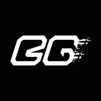 bg logotyp monogram abstrakt hastighet teknologi design mall vektor