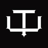 ut-Logo-Monogramm mit überlappender Vintage-Designvorlage im verknüpften Stil vektor