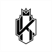 kk logotyp monogram design mall vektor