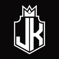 jk logotyp monogram design mall vektor
