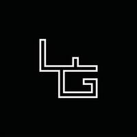 lg-logo-monogramm mit linienstil-designvorlage vektor