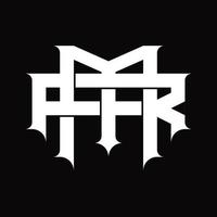 rm logotyp monogram med årgång överlappande länkad stil design mall vektor