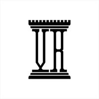 vr-Logo-Monogramm mit Designvorlage in Säulenform vektor