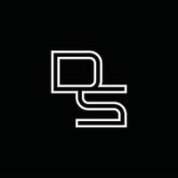 ds-Logo-Monogramm mit Linienstil-Designvorlage vektor