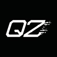 qz-Logo-Monogramm abstrakte Geschwindigkeitstechnologie-Designvorlage vektor