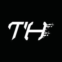 th Logo-Monogramm abstrakte Geschwindigkeitstechnologie-Designvorlage vektor