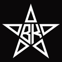 bk logotyp monogram med stjärna form design mall vektor