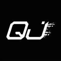 qj-Logo-Monogramm abstrakte Geschwindigkeitstechnologie-Designvorlage vektor