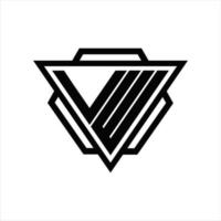 VW-Logo-Monogramm mit Dreieck und Sechseck-Vorlage vektor