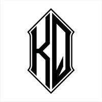 logotyp monogram med sköldform och översikt design mall vektor ikon abstrakt