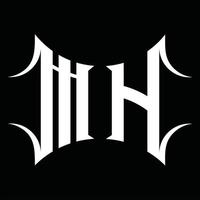 mh logotyp monogram med abstrakt form design mall vektor