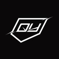 qy-Logo-Monogramm-Buchstabe mit Schild- und Slice-Stil-Design vektor