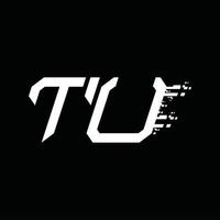 tu-Logo-Monogramm abstrakte Geschwindigkeitstechnologie-Designvorlage vektor
