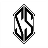 zs logotyp monogram med sköldform och översikt design mall vektor ikon abstrakt