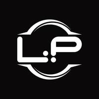 Lp-Logo-Monogramm mit Kreis abgerundeter Scheibenform-Designvorlage vektor