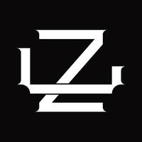 lz-logo-monogramm mit vintage-überlappender verknüpfter stil-designvorlage vektor