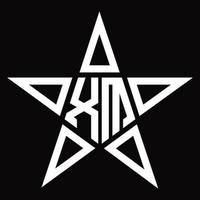 xm-Logo-Monogramm mit Sternform-Designvorlage vektor