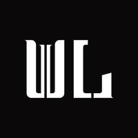 wl logotyp monogram med mitten skiva design mall vektor