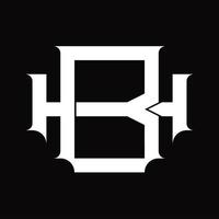 hb logotyp monogram med årgång överlappande länkad stil design mall vektor