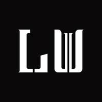 lw logotyp monogram med mitten skiva design mall vektor
