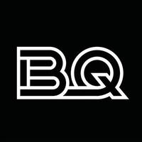 bq-Logo-Monogramm mit negativem Raum im Linienstil vektor