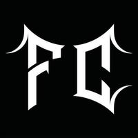 FC-Logo-Monogramm mit abstrakter Form-Design-Vorlage vektor