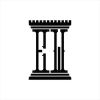 Neues Logo-Monogramm mit Designvorlage in Säulenform vektor