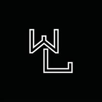 wl-Logo-Monogramm mit Linienstil-Designvorlage vektor