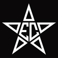 ec logotyp monogram med stjärna form design mall vektor