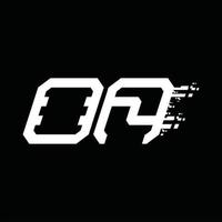 oa-Logo-Monogramm abstrakte Geschwindigkeitstechnologie-Designvorlage vektor