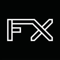 fx-Logo-Monogramm mit negativem Raum im Linienstil vektor