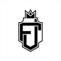 jf logotyp monogram design mall vektor