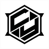 Cy-Logo-Monogramm-Designvorlage vektor