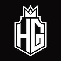 hg-Logo-Monogramm-Design-Vorlage vektor