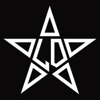 ld logotyp monogram med stjärna form design mall vektor