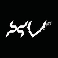 Designvorlage für xv-Logo-Monogramm mit abstrakter Geschwindigkeitstechnologie vektor