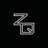 zq-Logo-Monogramm mit Linienstil-Designvorlage vektor