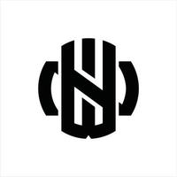 wn logotyp monogram design mall vektor