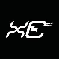 xe logotyp monogram abstrakt hastighet teknologi design mall vektor