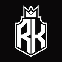 rk logotyp monogram design mall vektor