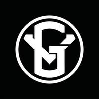 gv logotyp monogram design mall vektor