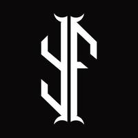 yf-Logo-Monogramm mit Hornform-Designvorlage vektor